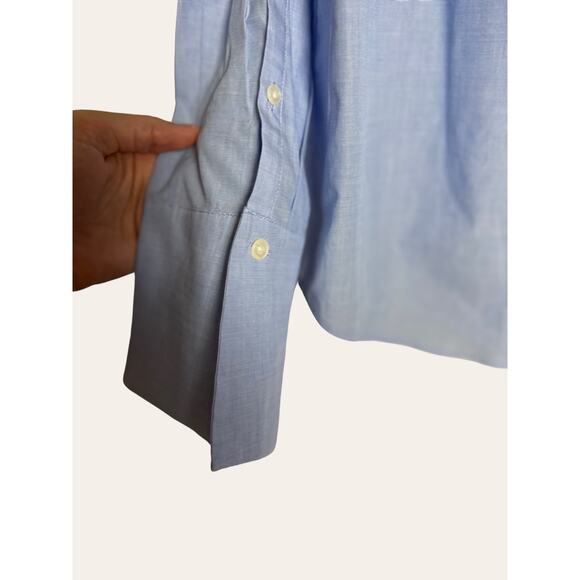 Club Monaco French Blue Shiyah Button Up Cold Shoulder Top Size Small - Picture 6 of 9